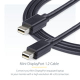 StarTech.com 3ft (1m) Mini DisplayPort Cable, 8K 60Hz HDR10, Ultra HD 4K 120Hz Video, mDP 1.4 Cable for Monitors Displays, Mini DisplayPort Cord - M/M