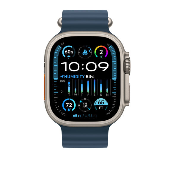 Apple MT643AM/A smart wearable accessory Band extension Blue Fluoroelastomer, Titanium