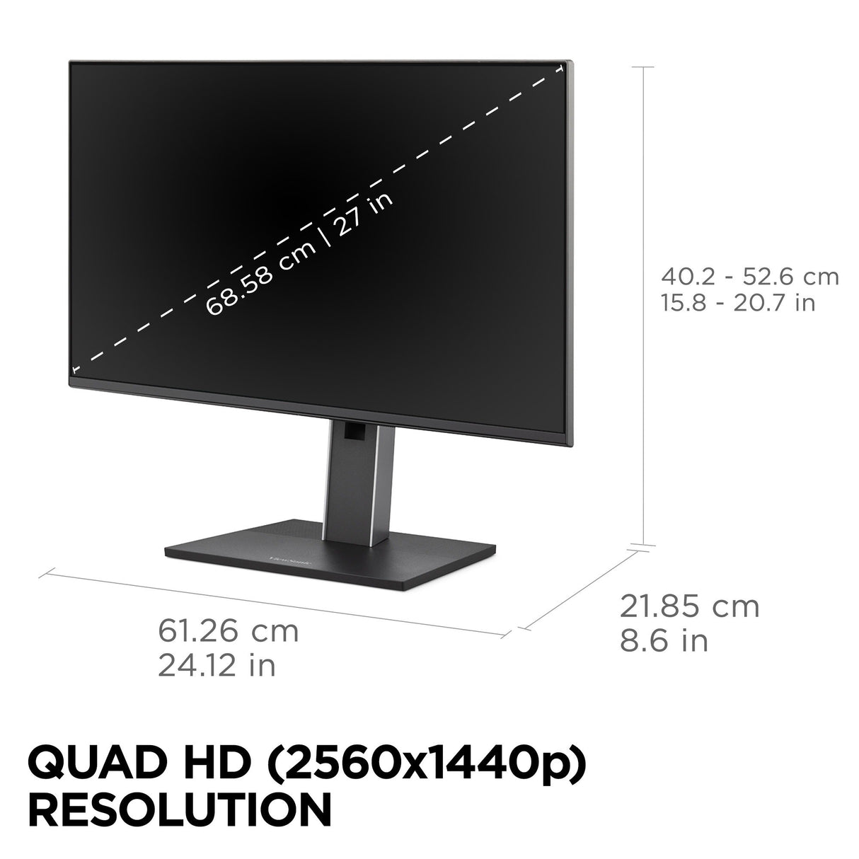 Viewsonic VG Series VG2752-2K computer monitor 68.6 cm (27") 2560 x 1440 pixels Quad HD LED Black
