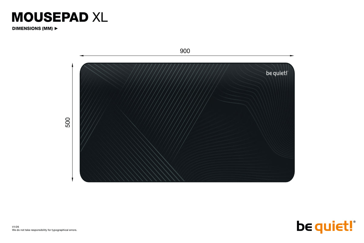 be quiet! Mousepad XL Gaming mouse pad Black