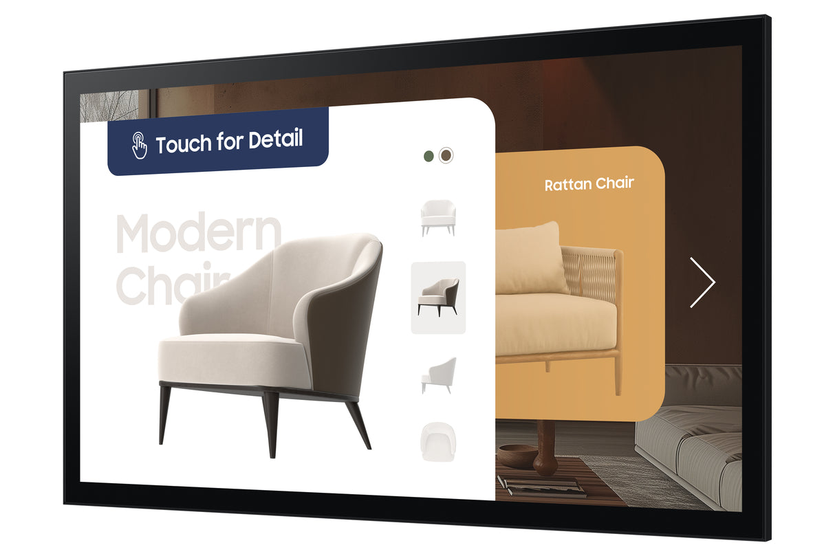 Samsung QM32C-T Interactive flat panel 81.3 cm (32") LCD Wi-Fi 400 cd/m² Full HD Black Touchscreen Tizen 7.0 16/7