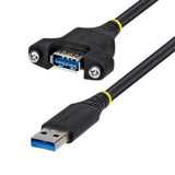 StarTech.com 2m Panel Mount USB Cable A to A, M/F, USB-A Male to Female Extension Cable, USB 5Gbps Panel Mount Adapter Cable