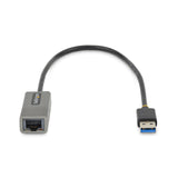 StarTech.com USB 3.0 to Gigabit Ethernet Network Adapter, 10/100/1000 Mbps, USB to RJ45, USB 3.0 to LAN Adapter, USB 3.0 Ethernet Adapter (GbE), 11in Attached Cable, Driverless Install