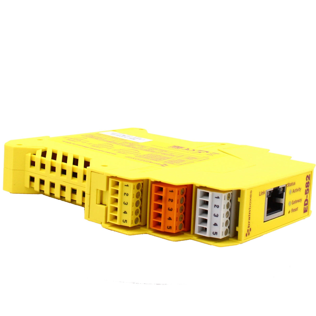 Brainboxes ED-582 network switch Unmanaged Fast Ethernet (10/100) DIN rail Yellow