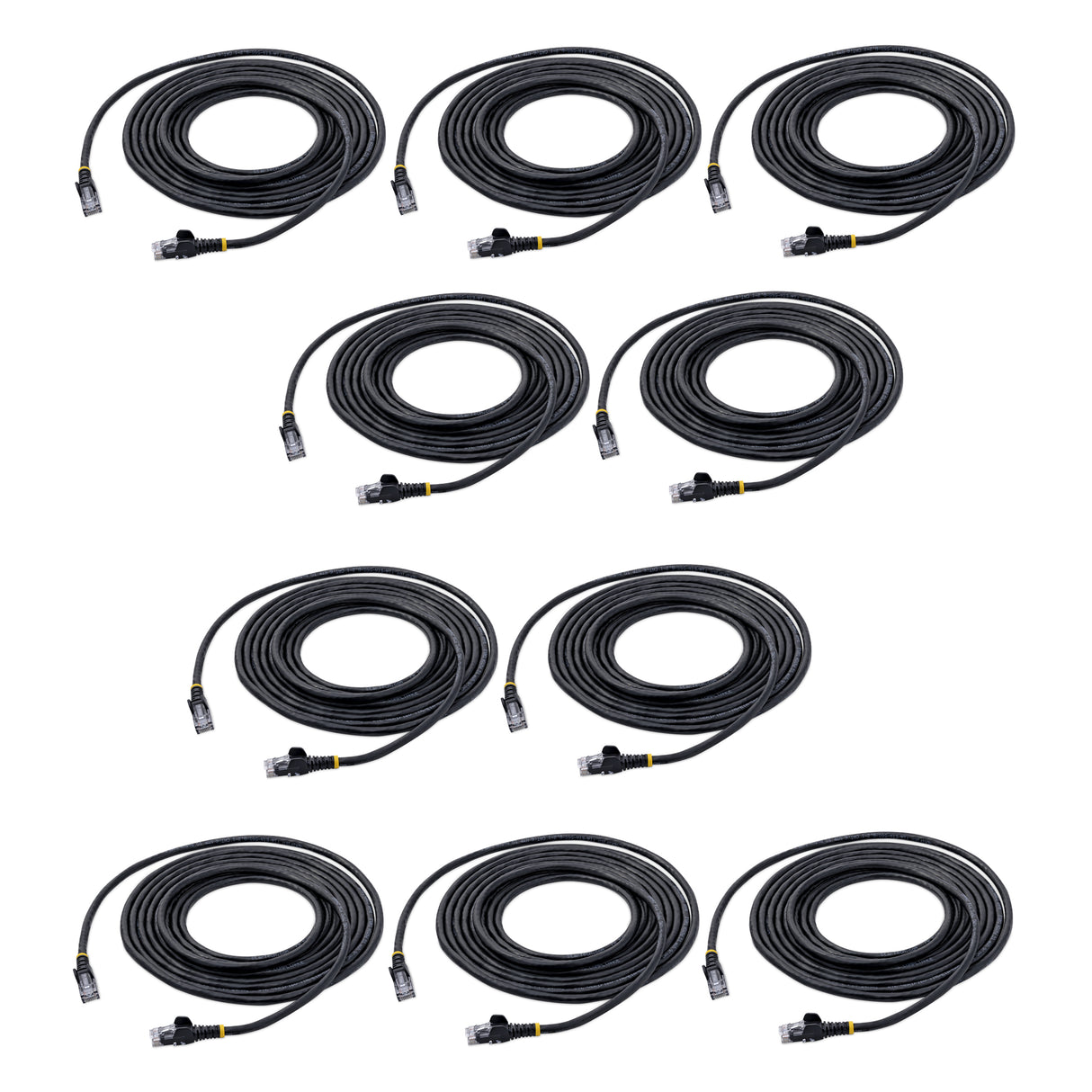 StarTech.com 15 ft. CAT6 Ethernet cable - 10 Pack - Black CAT6 Patch Cord - Snagless RJ45 Connectors - 24 AWG Copper Wire – UTP Ethernet Cable