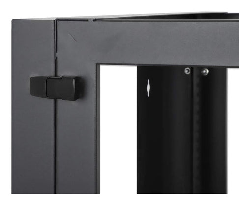 Intellinet Wall Mount Open Frame Network Rack, 15U, Rear-hinged Swing Frame, Assembled, 4-Post, 23.6 in., Black RAL 9004