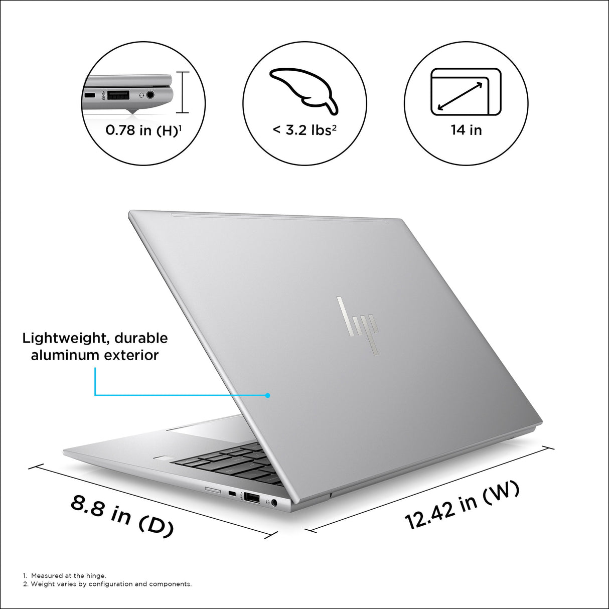 HP ZBook Firefly 14 G10 Intel® Core™ i7 i7-1355U Mobile workstation 35.6 cm (14") Touchscreen WUXGA 32 GB DDR5-SDRAM 2 TB SSD NVIDIA RTX A500 Wi-Fi 6E (802.11ax) Windows 11 Pro Silver