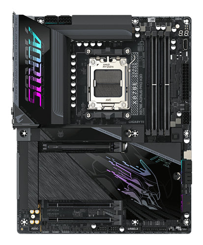 GIGABYTE X870E AORUS PRO X3D Motherboard - Supports AMD Ryzen 9000 CPUs, 18+2+2 Phases Digital VRM, up to 9000Hz DDR5 (OC), 2xPCIe 5.0 + 2xPCIe 4.0, Wi-Fi 7, 5GbE LAN, USB 4