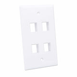 Intellinet 4-Outlet Keystone Wall Plate, White