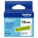 Brother BTAG-G31 label-making tape Black on green