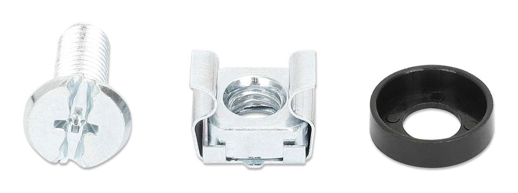 Intellinet Cage Nut Set (100 Pack), M6 Nuts, Bolts and Washers, Suitable for Network Cabinets/Server Racks, Plastic Storage Jar, Lifetime Warranty
