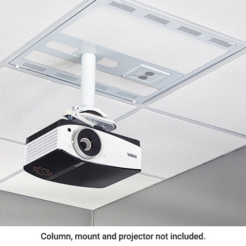 Chief 2' x 2' Above Suspended Ceiling Storage Box and column drop with 2-Gang Filter & Surge