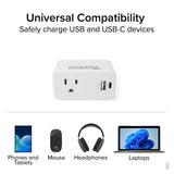Plugable Technologies PS1-CA1 mobile device charger Universal White AC Fast charging Indoor