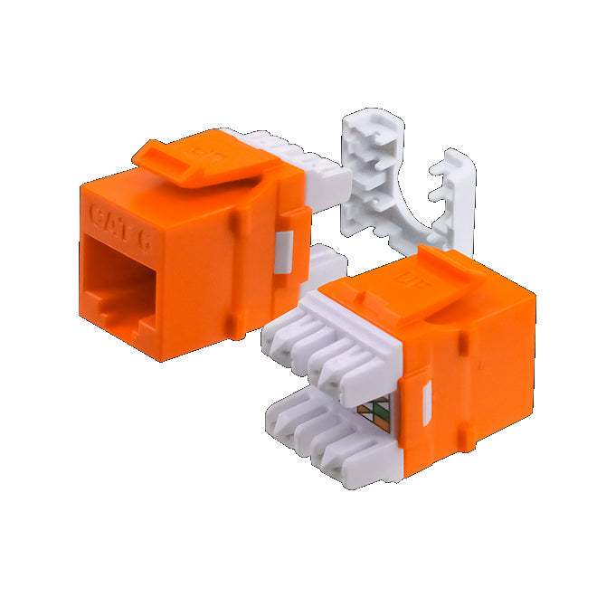 Wavenet Keystone Jack CAT6 HD Series UTP 180 degree 110-Type T568A/B Orange