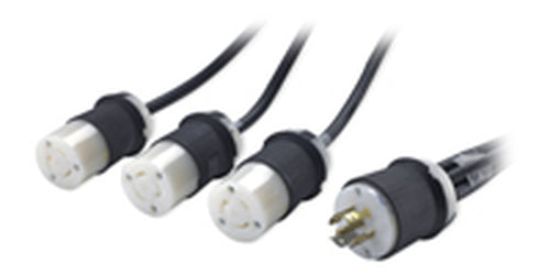 APC Power Splitter Cable - Black - 208V AC - 16A, 20A - 6ft 0.61 m