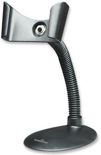 Manhattan Handheld Barcode Scanner Stand, Gooseneck with base, suitable for table mount or wall mountable, Black, Lifetime Warranty