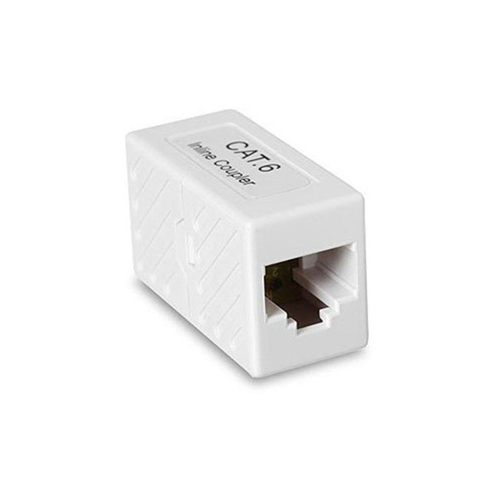 Inline Coupler Feed Through Cat6, UTP White 5PK