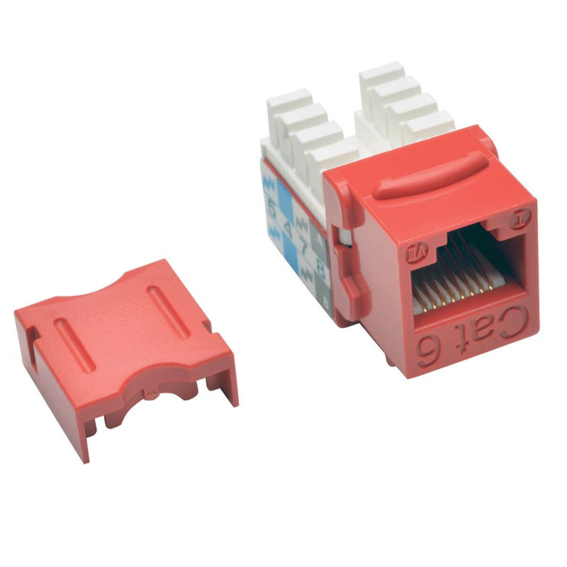 Tripp Lite Keystone Jack Cat6/Cat5e 110 Style  -  Red 25PK