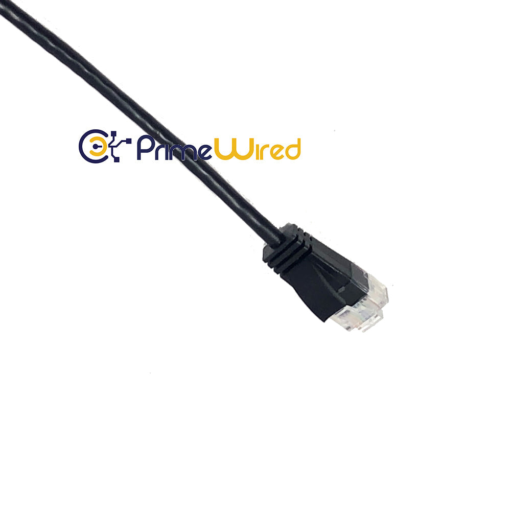 Primewired Patch Cord, ultra-thin, Cat6A, UTP, 10Gb, awg#28, Black, 15ft