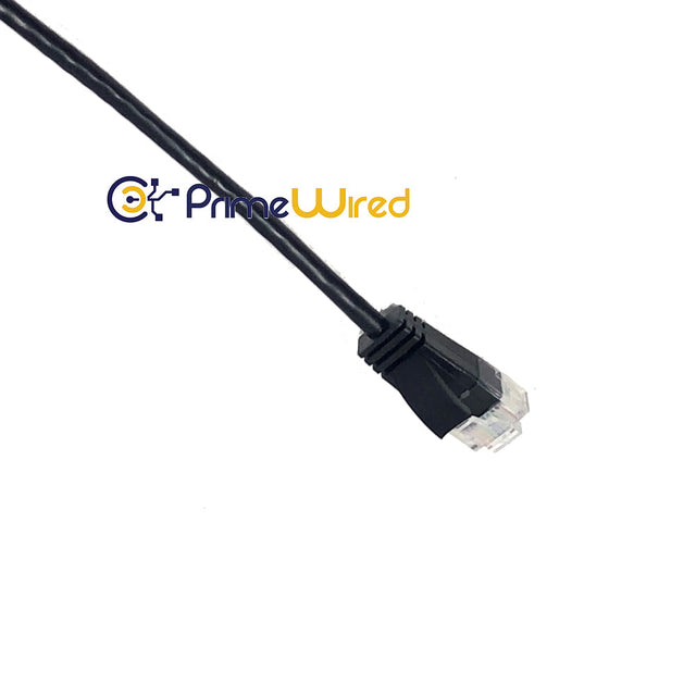 Primewired Patch Cord, ultra-thin, Cat6A, UTP, 10Gb, awg#28, Black, 15ft