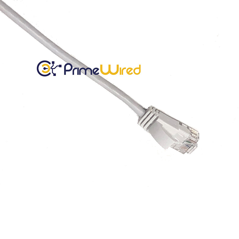 Primewired Patch Cord, ultra-thin, Cat6A, UTP, 10Gb, awg#28, White, 20ft